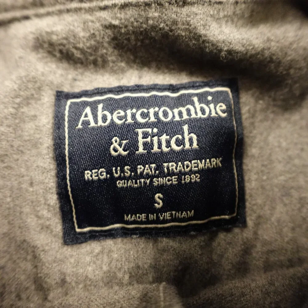 Abercrombie & Fitch‎ Flannel Shirt Men's Size Small Gray Button Front Casual